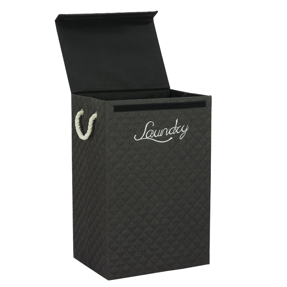 Autronic DT3002 BK Koš prádelní - látkový s uchy, hranatý, černý