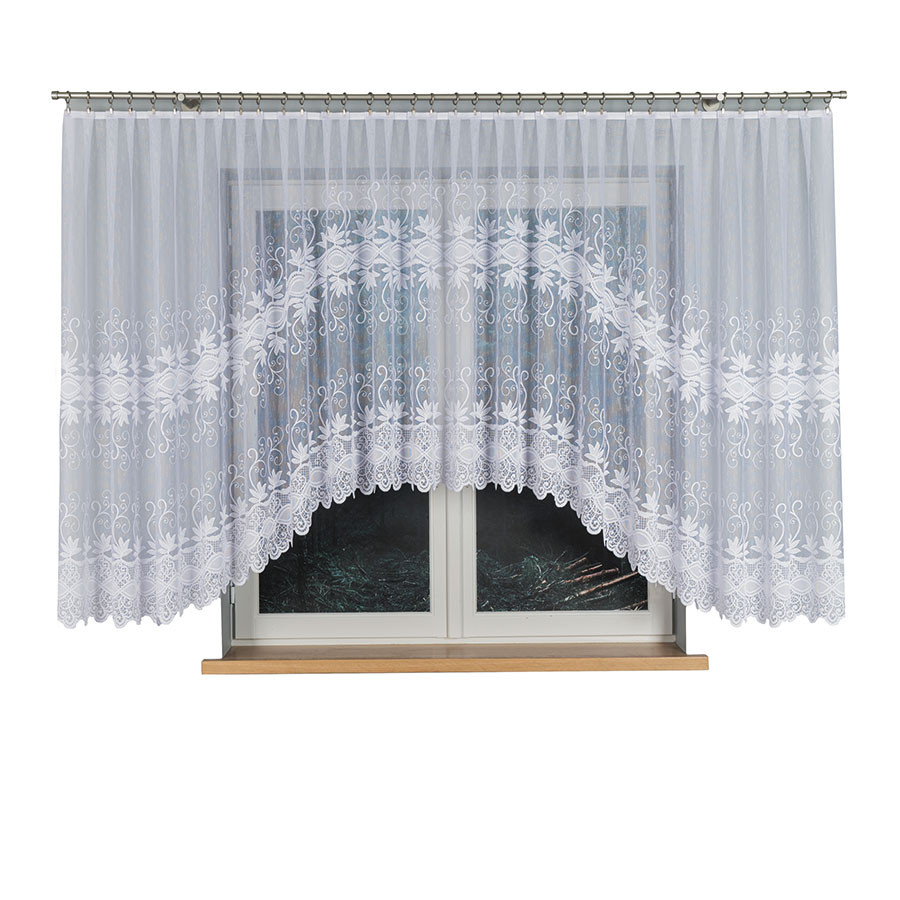 Dekorační oblouková krátká záclona na žabky JOWITA 150 bílá 500x150 cm MyBestHome