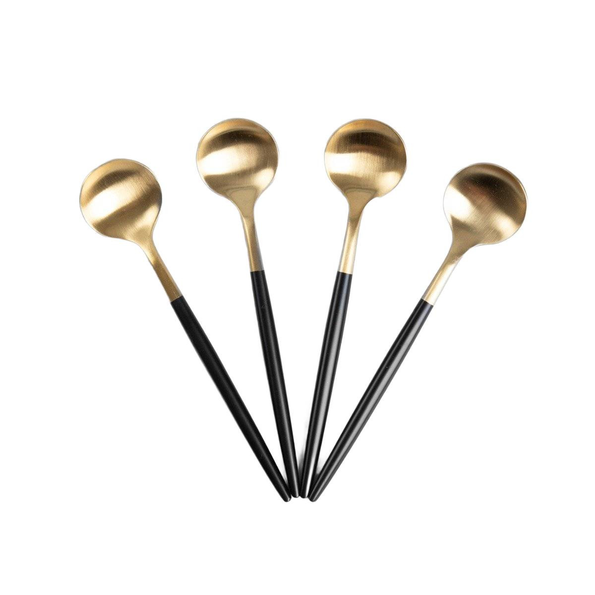 Sada dezertních lžiček | NOIA | zlatá s černým povrchem | 4 ks | 725685