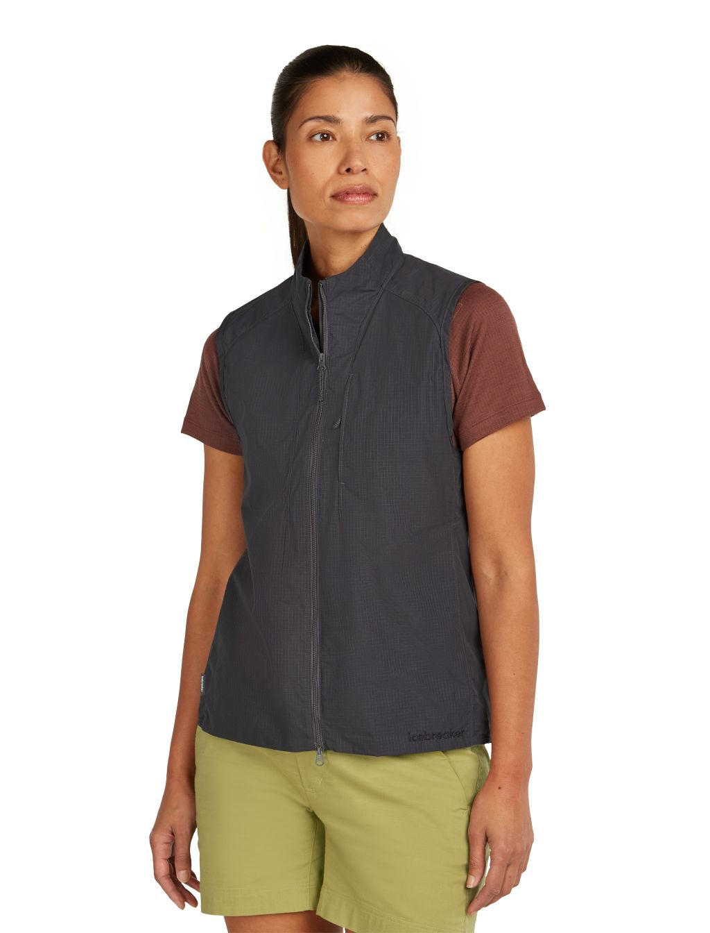 ICEBREAKER Wmns Mer Shell+ Cotton Elevation Windb Vest, Obsidian (vzorek) velikost: S