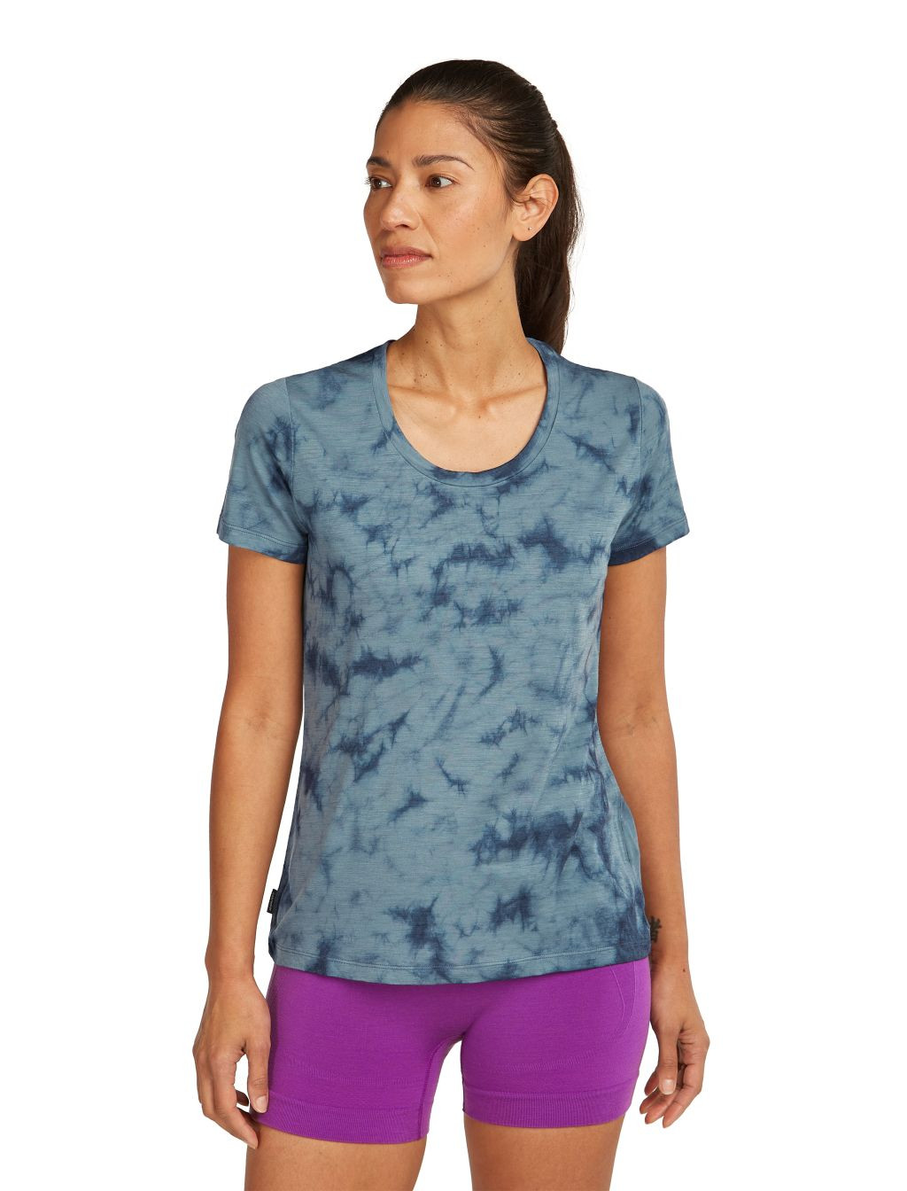 ICEBREAKER Wmns 150 Tech Lite SS Scoop T Cloud Dye, Blue Ash/Dawn/Cd velikost: L