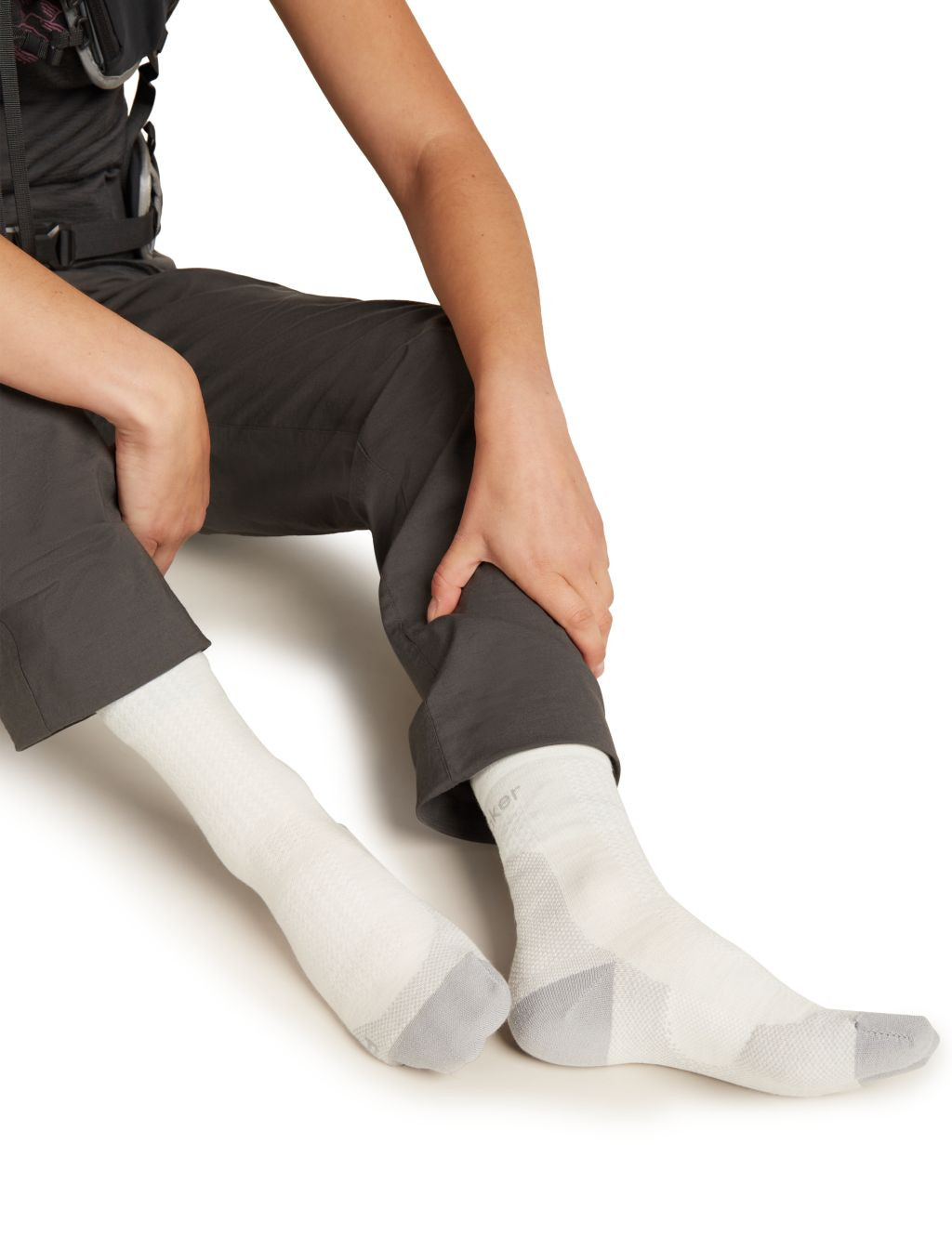 ICEBREAKER W Hike+ Ultralight Crew, Ecru Heather/Alloy velikost: L