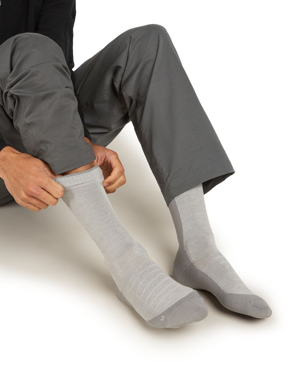 ICEBREAKER Mens Hike+ Heavy Crew, Ether/Alloy velikost: L