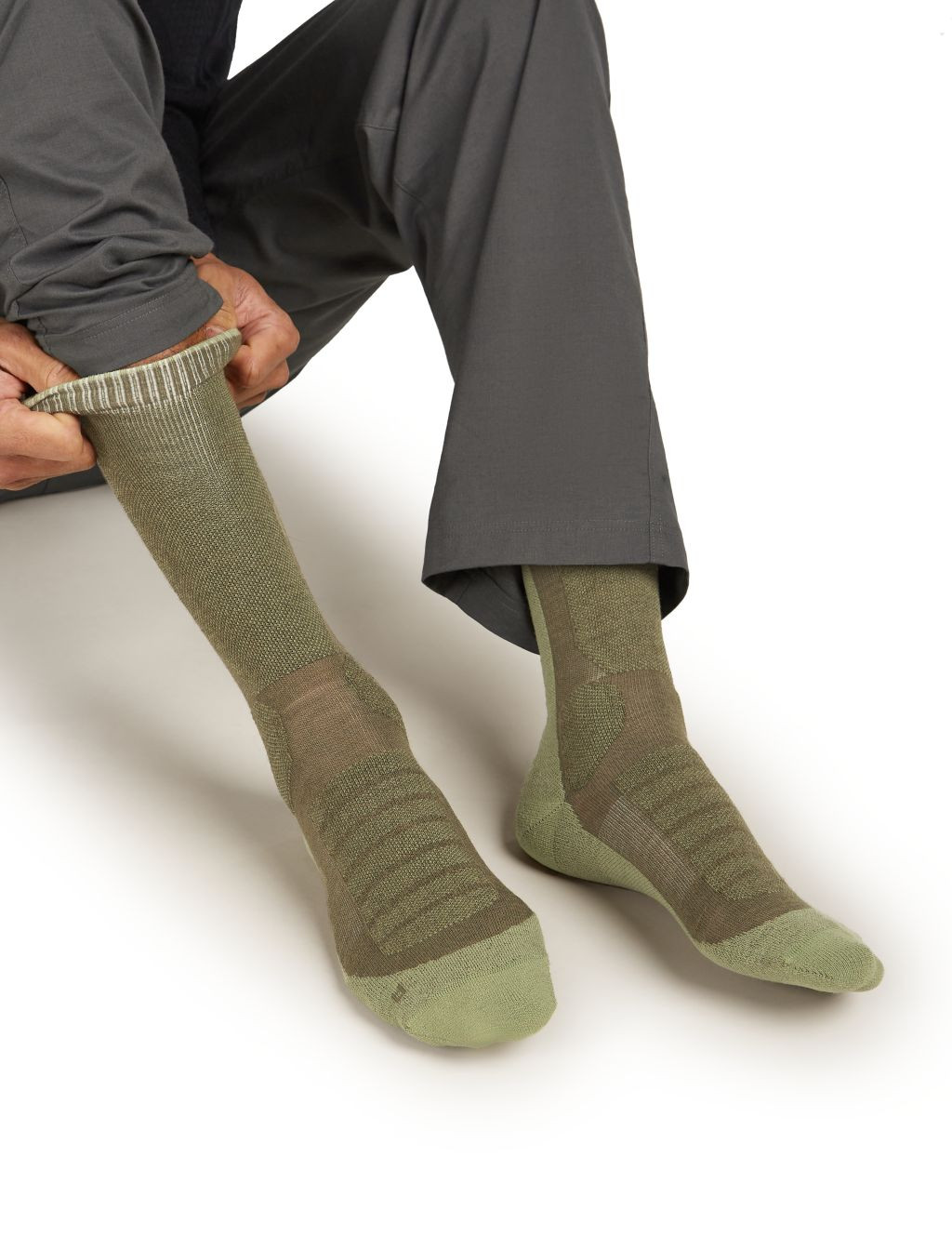 ICEBREAKER Mens Hike+ Heavy Crew, Loden/Lichen velikost: L