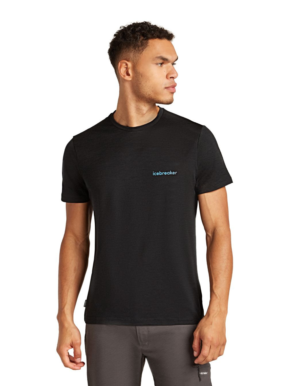 ICEBREAKER M 150 Tech Lite SS Tee IB Wordmark, Black velikost: L