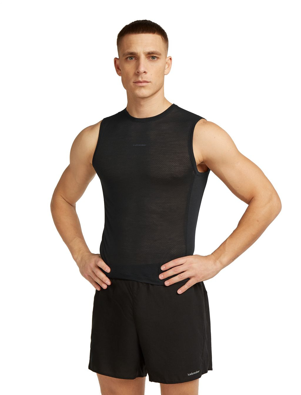 ICEBREAKER Mens 75 Cool-Lite Featherlight Tank, Black velikost: L