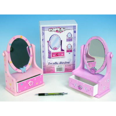 Zrcadlo dřev., ovál se zásuvkou 3 16,2x8,5x24,2cm - Korunka hvězdy