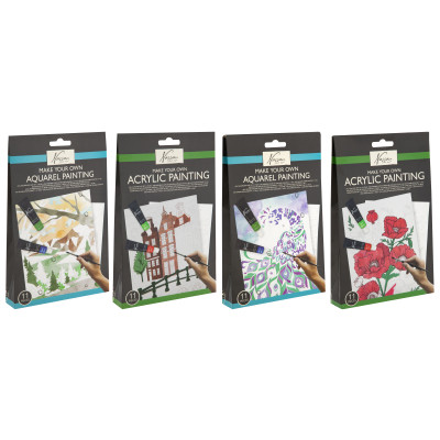 Akrylová malíříska sada 4 různé druhy - domy