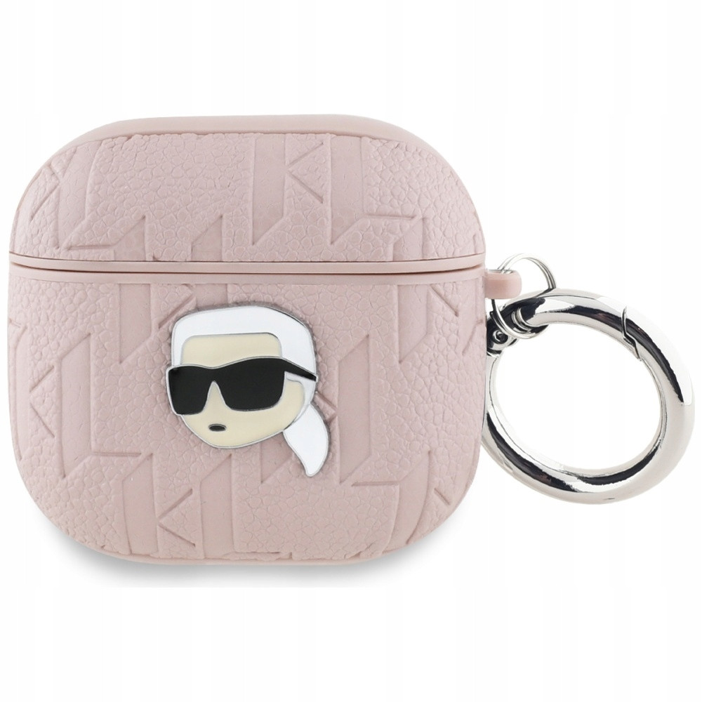 Pouzdro Pro Airpods 4 Karl Lagerfeld Monogram Karl Head Růžové
