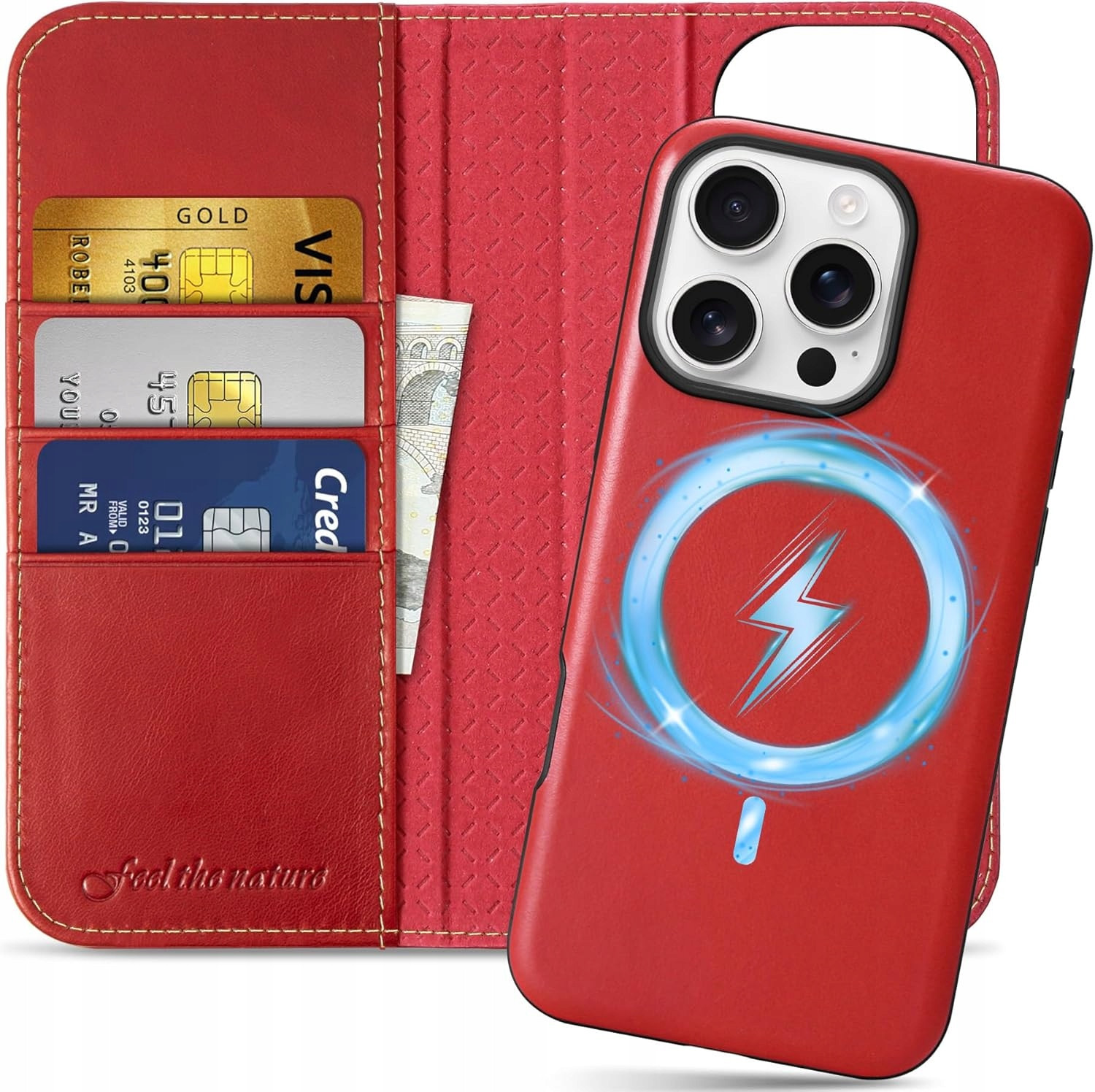 Elegantní Pouzdro Case 2v1 Peněženka Shieldon MagSafe pro Iphone 16 Pro