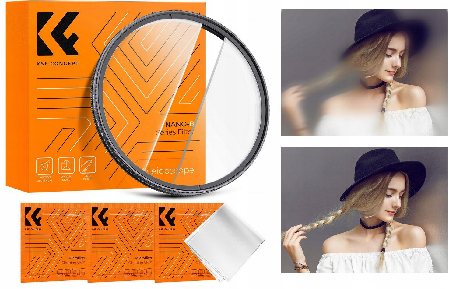 Filtr Ostrý pás Střed Center Field Split Diopter K&f Nano-b na 67 mm 67mm