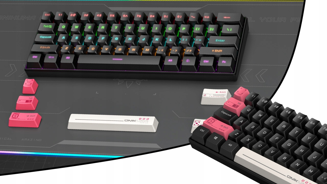 Onikuma G55 Herní mechanická klávesnice Mini Hnědé Rgb spínače