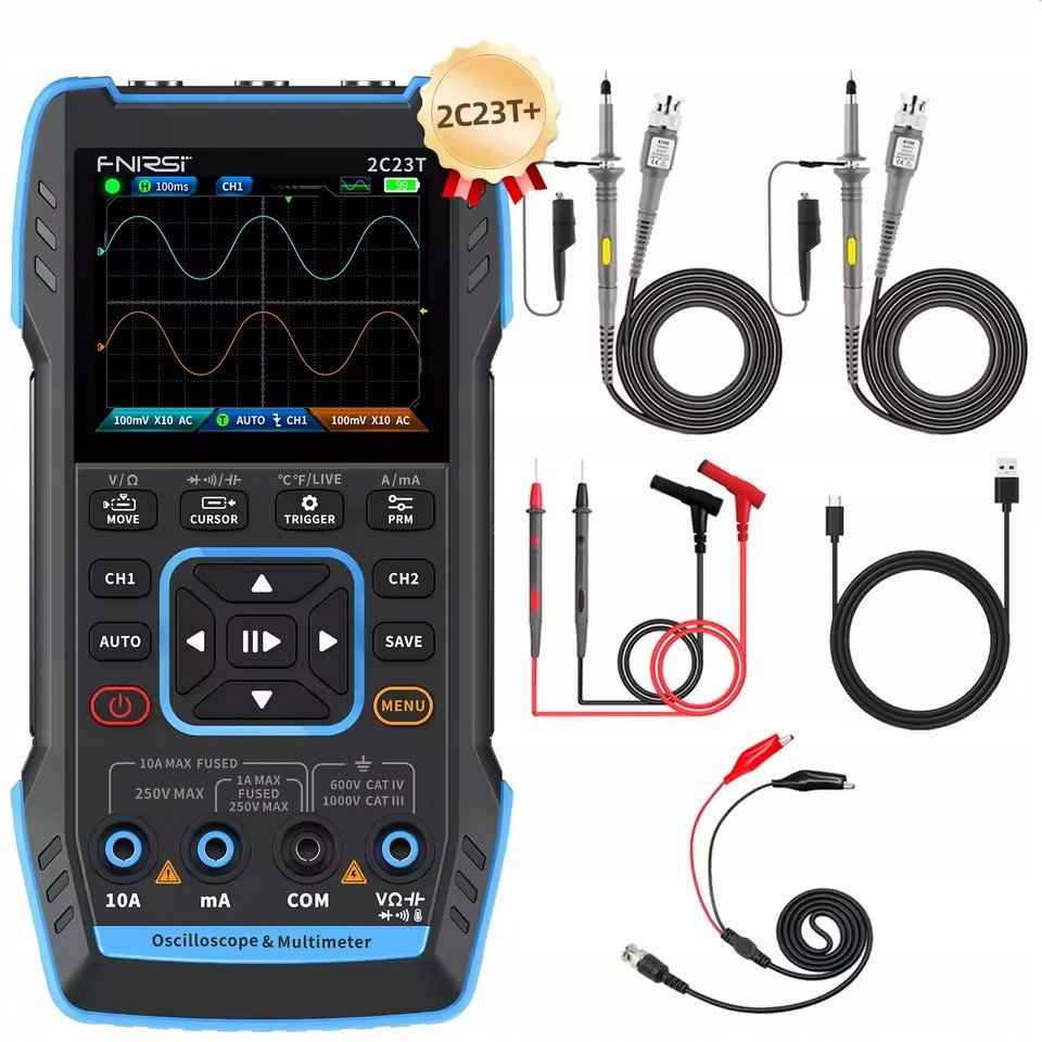 Fnirsi 2C23T Multimetr Digitální Osciloskop Generátor 2KANÁLOVÝ Měřič 3V1