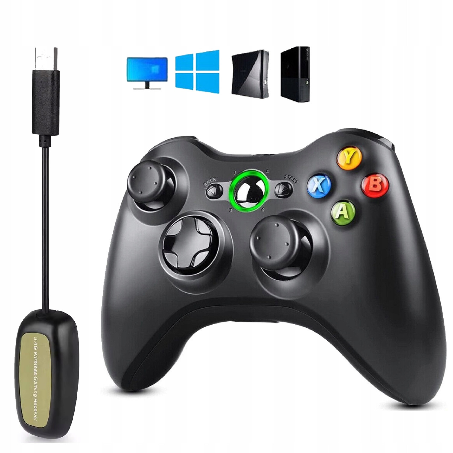 Bezdrátový Gamepad Pro Xbox 360 Pc Dual Pad Vibrace Usb Přijímač