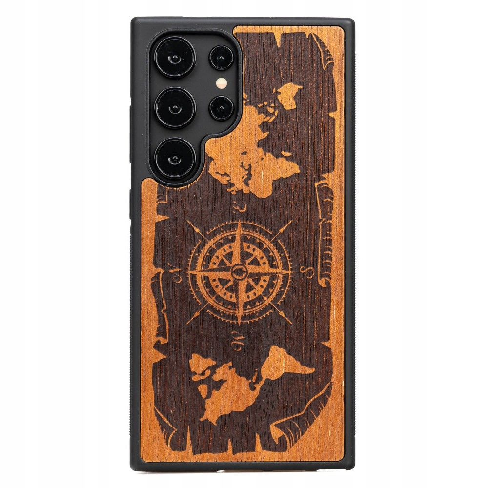 Dřevěné Pouzdro Bewood pro Samsung Galaxy S25 Ultra Růže Větrů Merbau