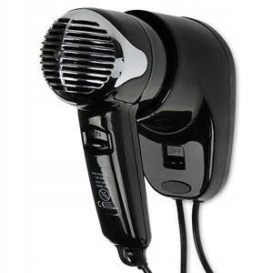 Vysoušeč vlasů hotelový nástěnný lehký s držákem silný 1200W P2 černý