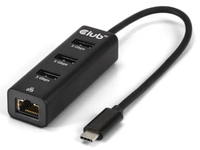 Club3D Hub Usb-c 3.2 na 3xUSB-A 3.2 RJ45 1Gbps (CSV-1549)