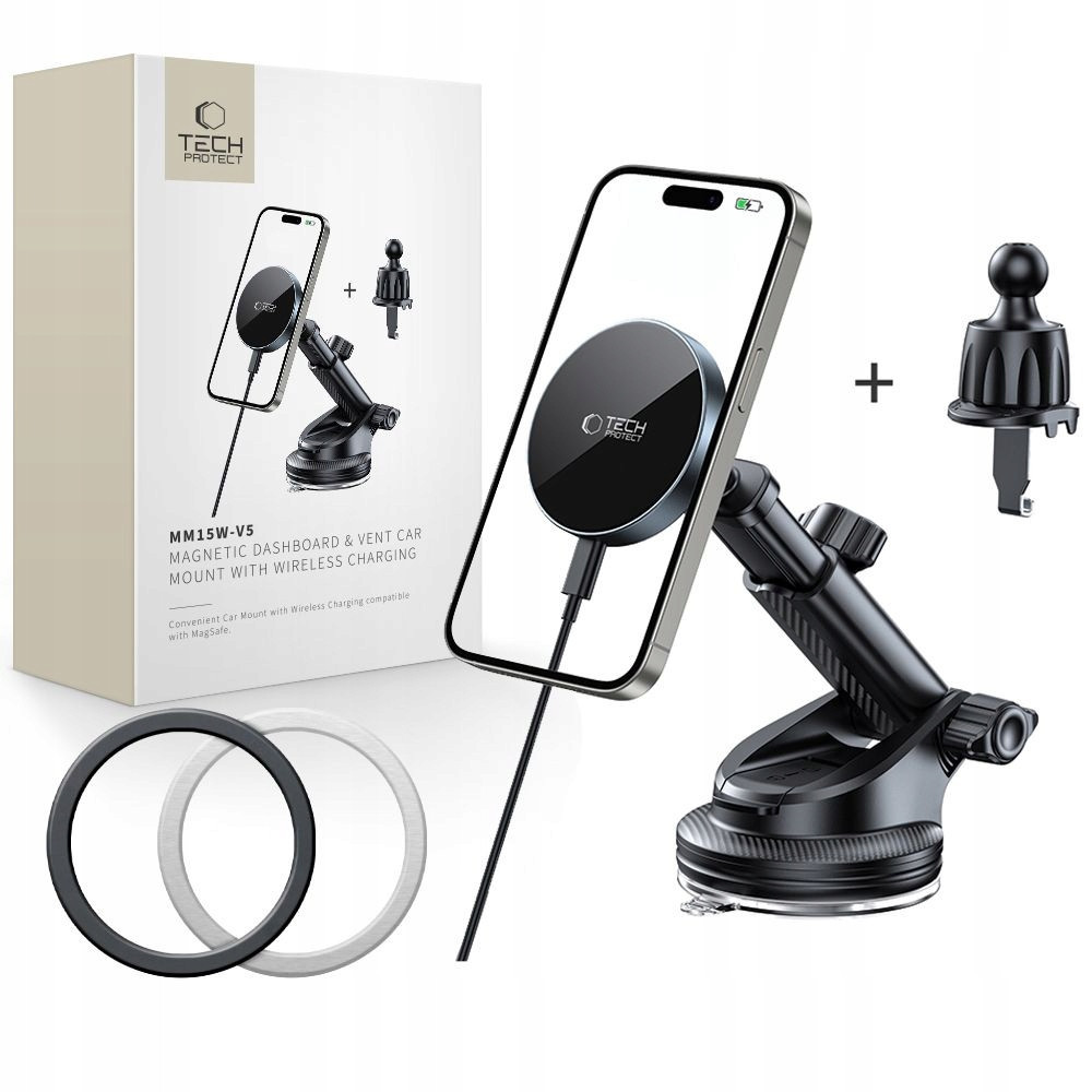 Držák Telefonu Na Mřížku Kokpit Tech-protect MM15W-V5 Magsafe 15W