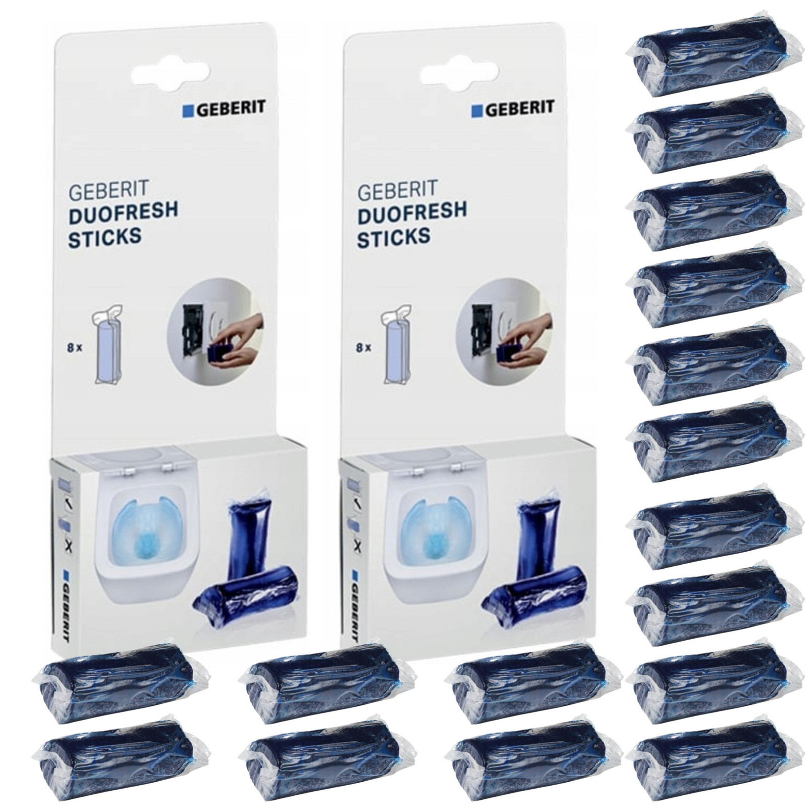 Wc kostky Geberit 16 Ks hygienické vložky do splachovače Duofresh Sticks