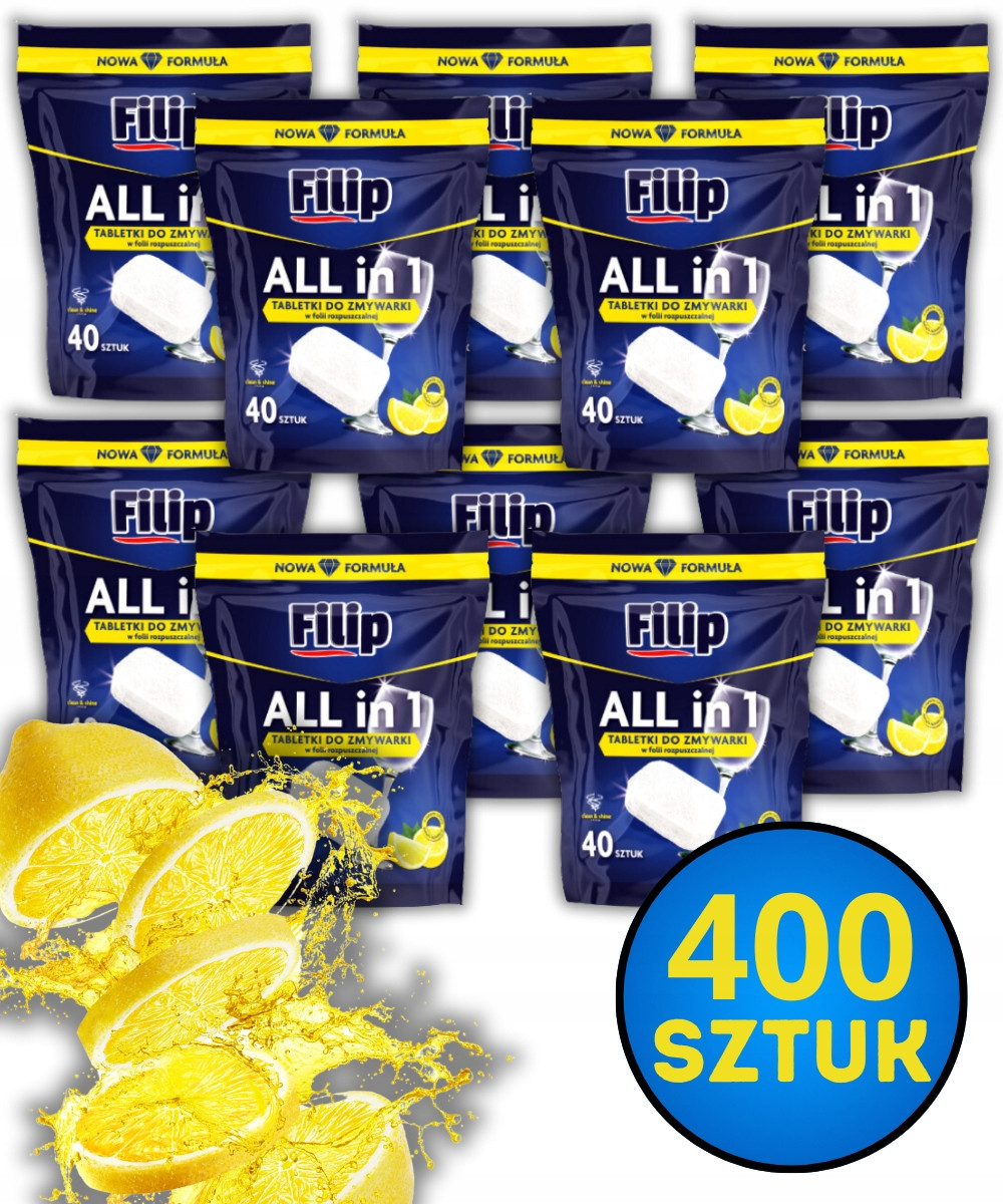 Filip Tablety do myčky bez fosfátů Velká Sada 400 Kusů