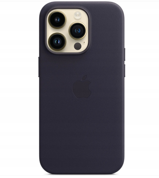 Kožené pouzdro Magnetické pro iPhone 14 Pro Ink Granátové jablko