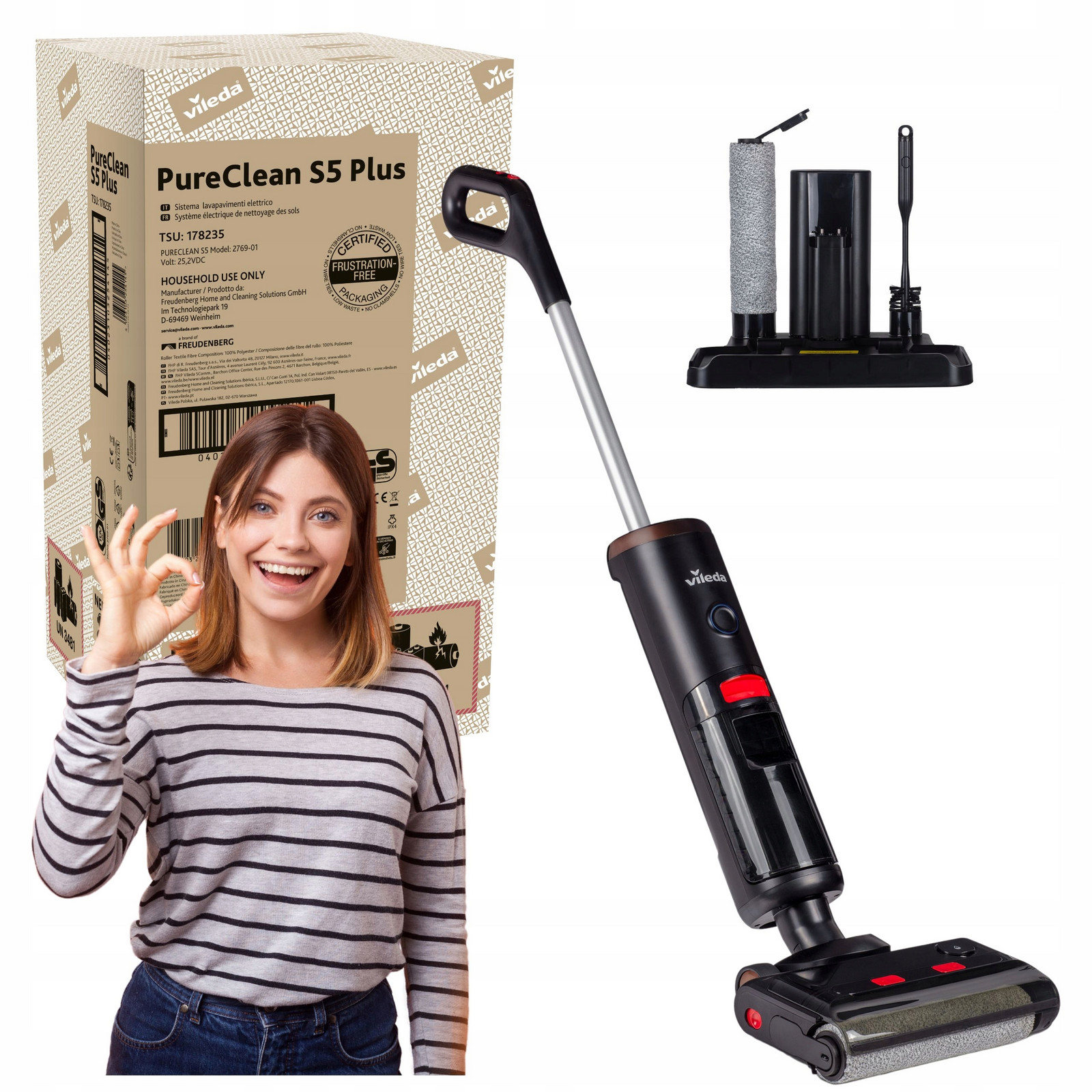 Tyčový vysavač Vileda PureClean S5 Plus bezdrátový Mopovací