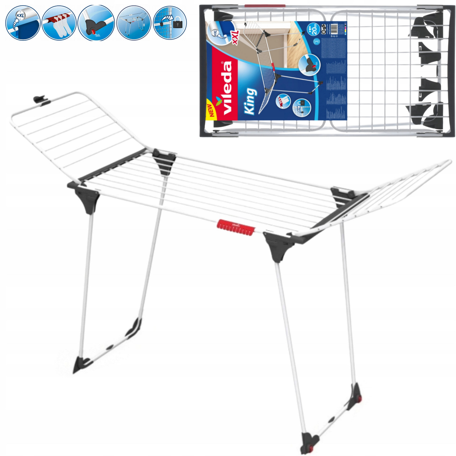 Sušák volně stojící horizontální Vileda 13-57 cm King