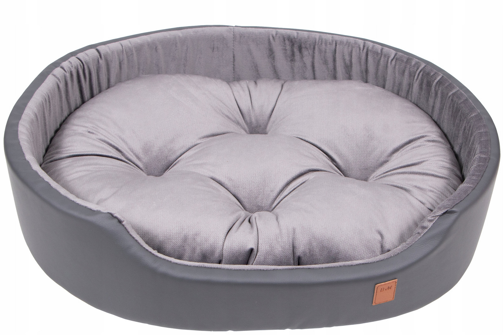 pelíšek z Eko Kůže pro psa kočku Velikost L-eko Šedé