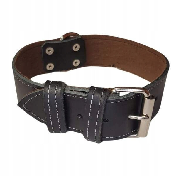 Palkar obojek z kůže hlazenice pro psy 60 cm x 40 mm černý