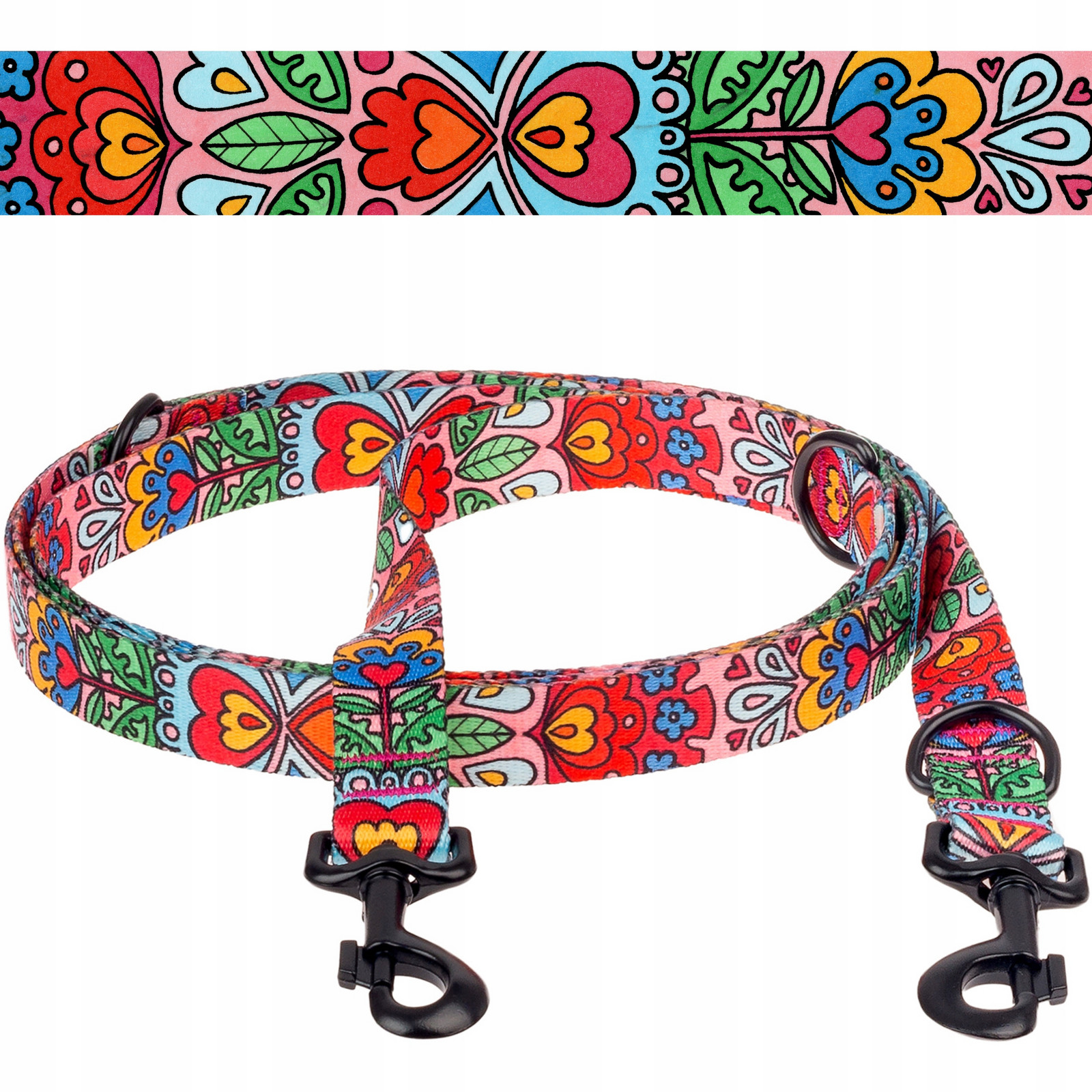 Vodítko Multifunkční pro velkého psa od 20 kg max 2,4 m 25 mm Ukory Folklor