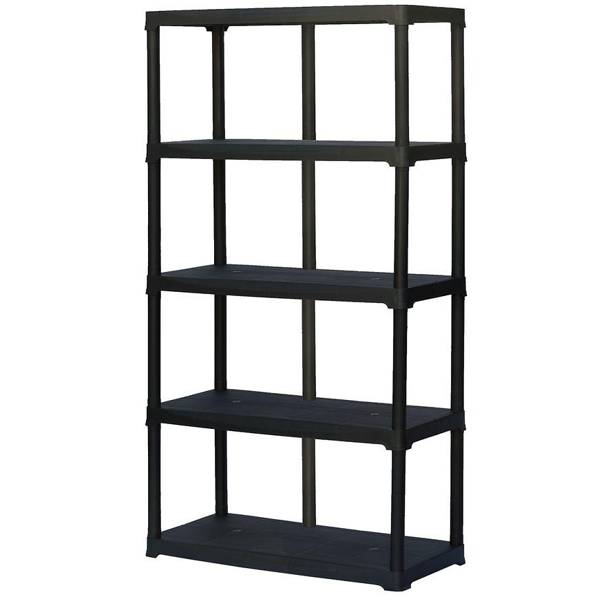 Regál plastový t100/5 čierny