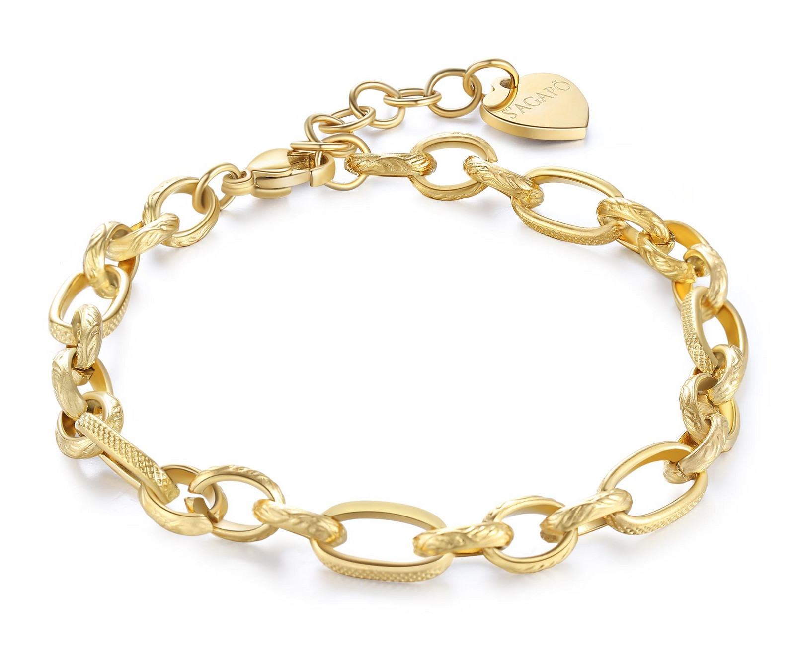 S'Agapõ Výrazný pozlacený náramek pro ženy Chunky SHK26