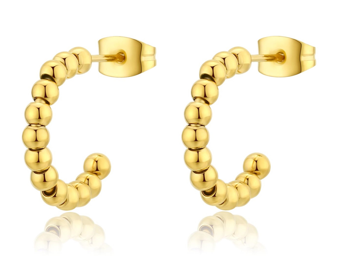 S'Agapõ Kruhové náušnice z pozlacené oceli Chunky SHK38