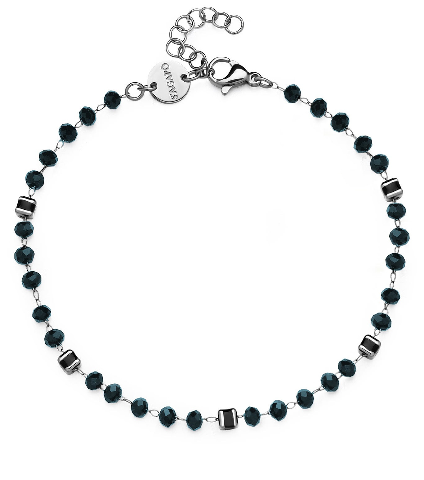 S'Agapõ Stylový náramek s tmavě modrými korálky Shrine SSR12