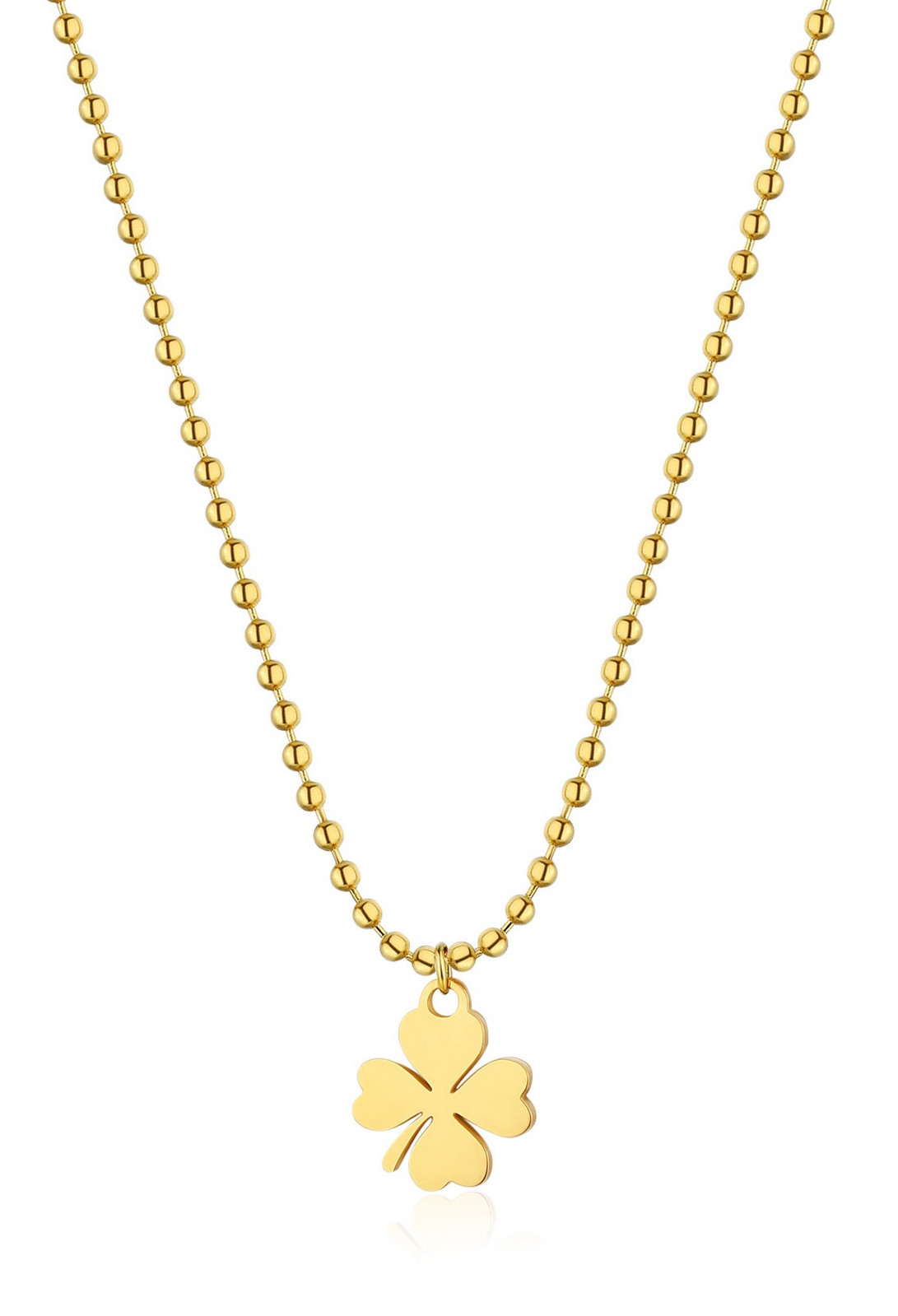 S'Agapõ Oblíbený pozlacený náhrdelník se čtyřlístkem Smile SSM006