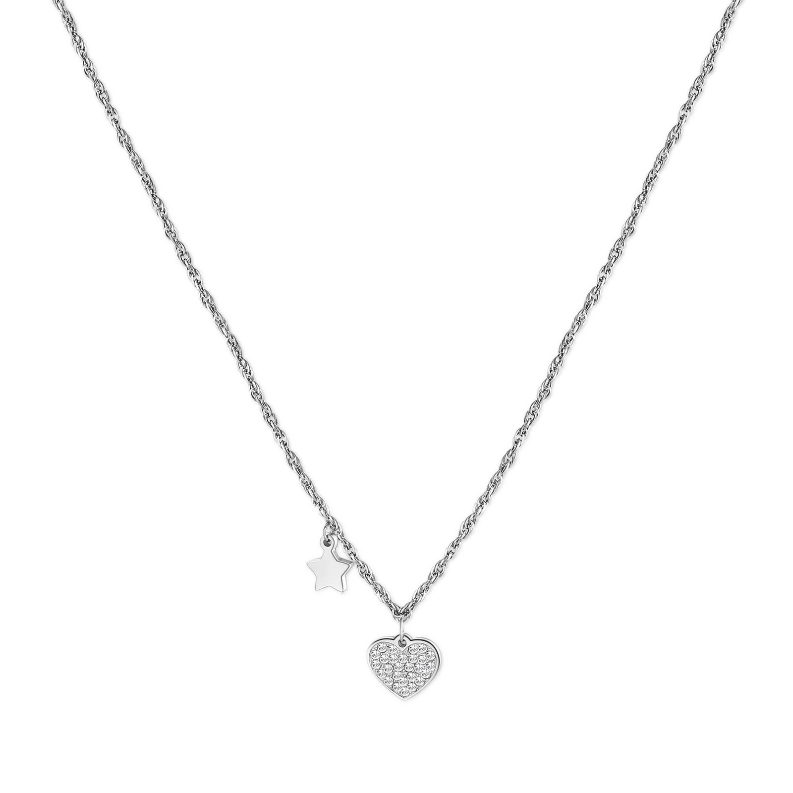 S'Agapõ Slušivý ocelový náhrdelník se srdcem Aurora SAR21