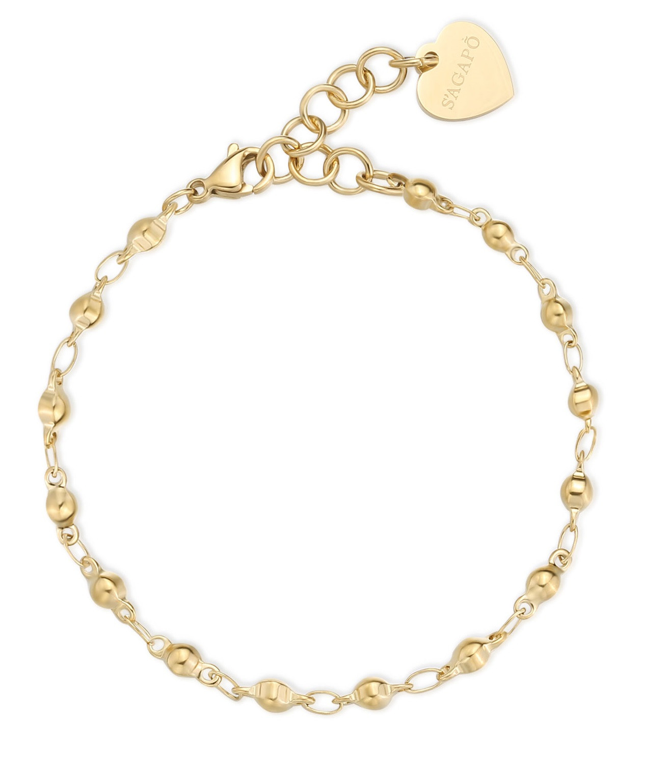 S'Agapõ Slušivý pozlacený náramek Chunky SHK98
