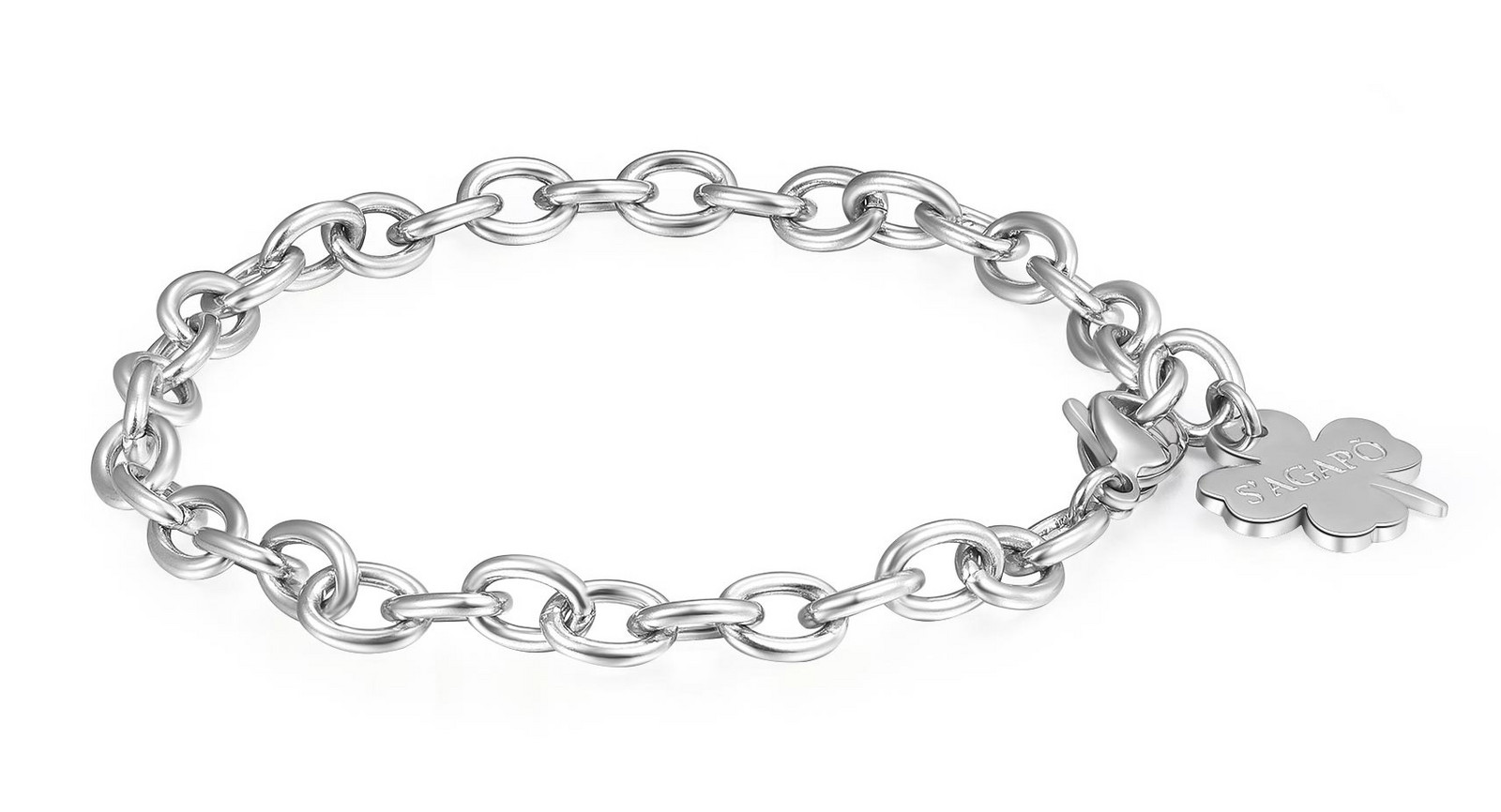 S'Agapõ Ocelový náramek na přívěsky Happy SHAC56