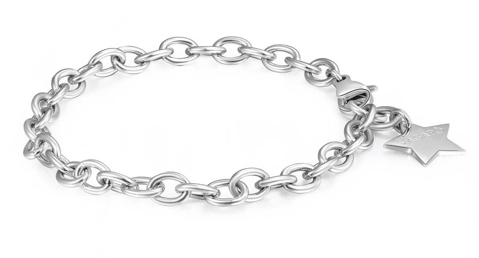 S'Agapõ Ocelový náramek na přívěsky Happy SHAC55