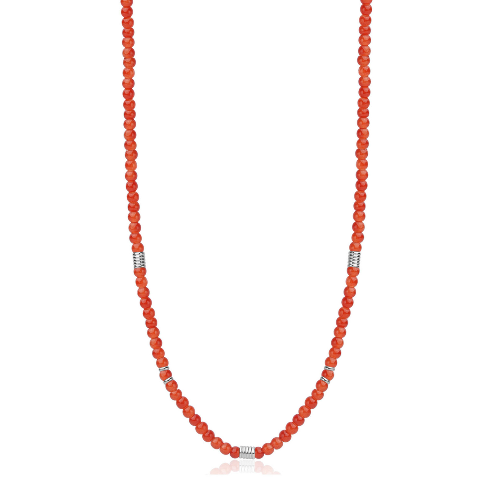 S'Agapõ Slušivý náhrdelník s červenými korálky Madera SAD02