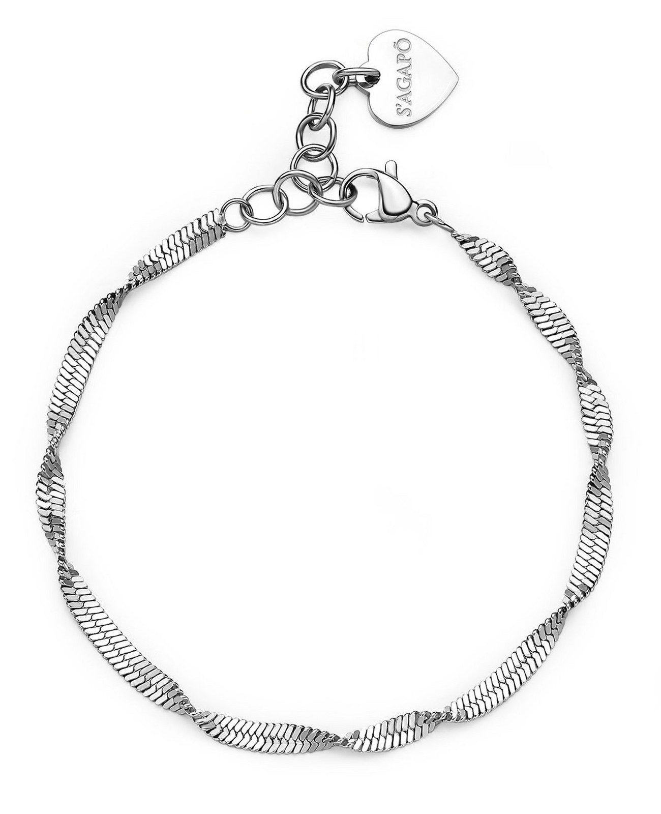 S'Agapõ Elegantní ocelový náramek Hádek Chunky SHK51