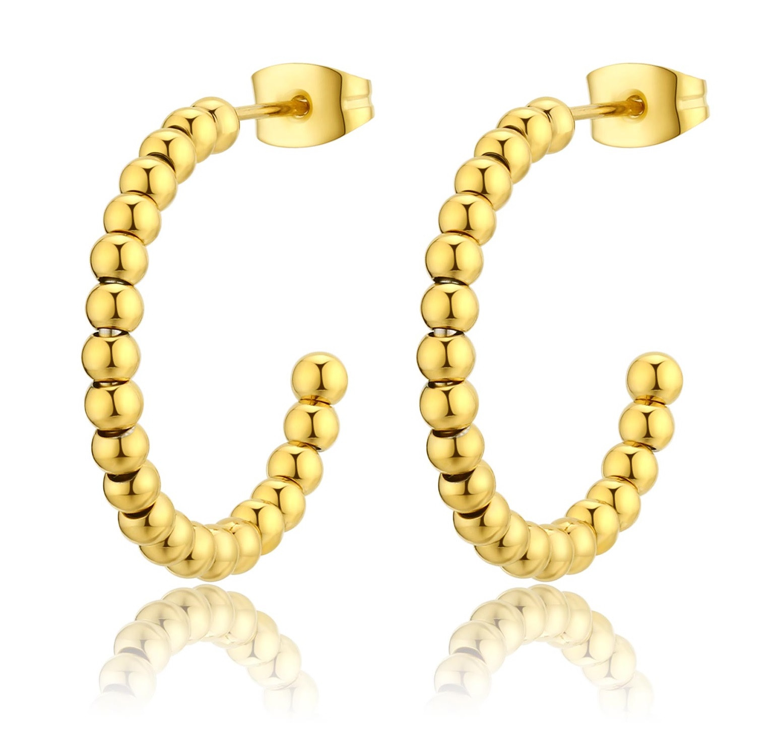 S'Agapõ Pozlacené kruhové náušnice Chunky SHK40