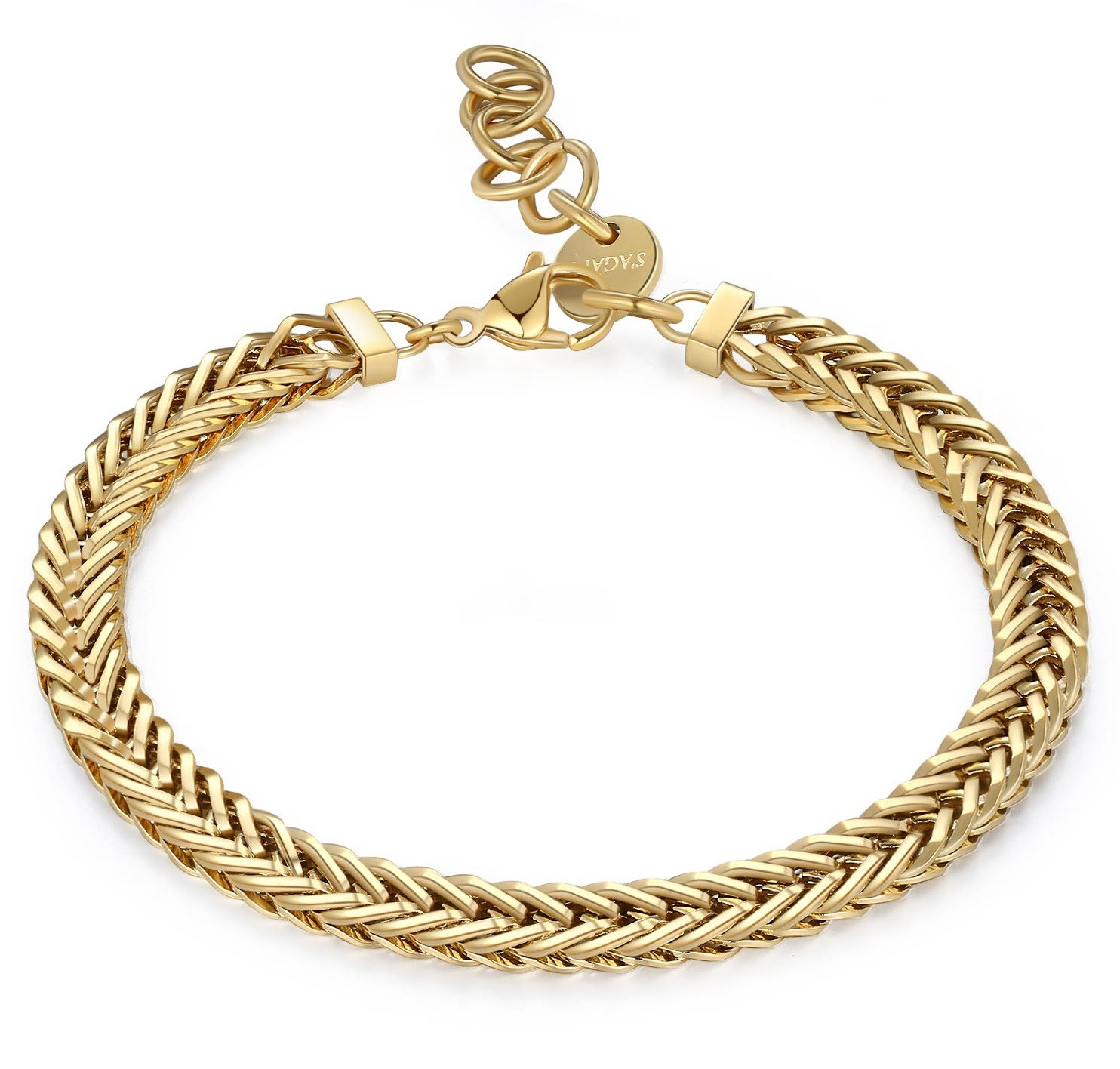 S'Agapõ Pánský pozlacený náramek Ripple SRP53