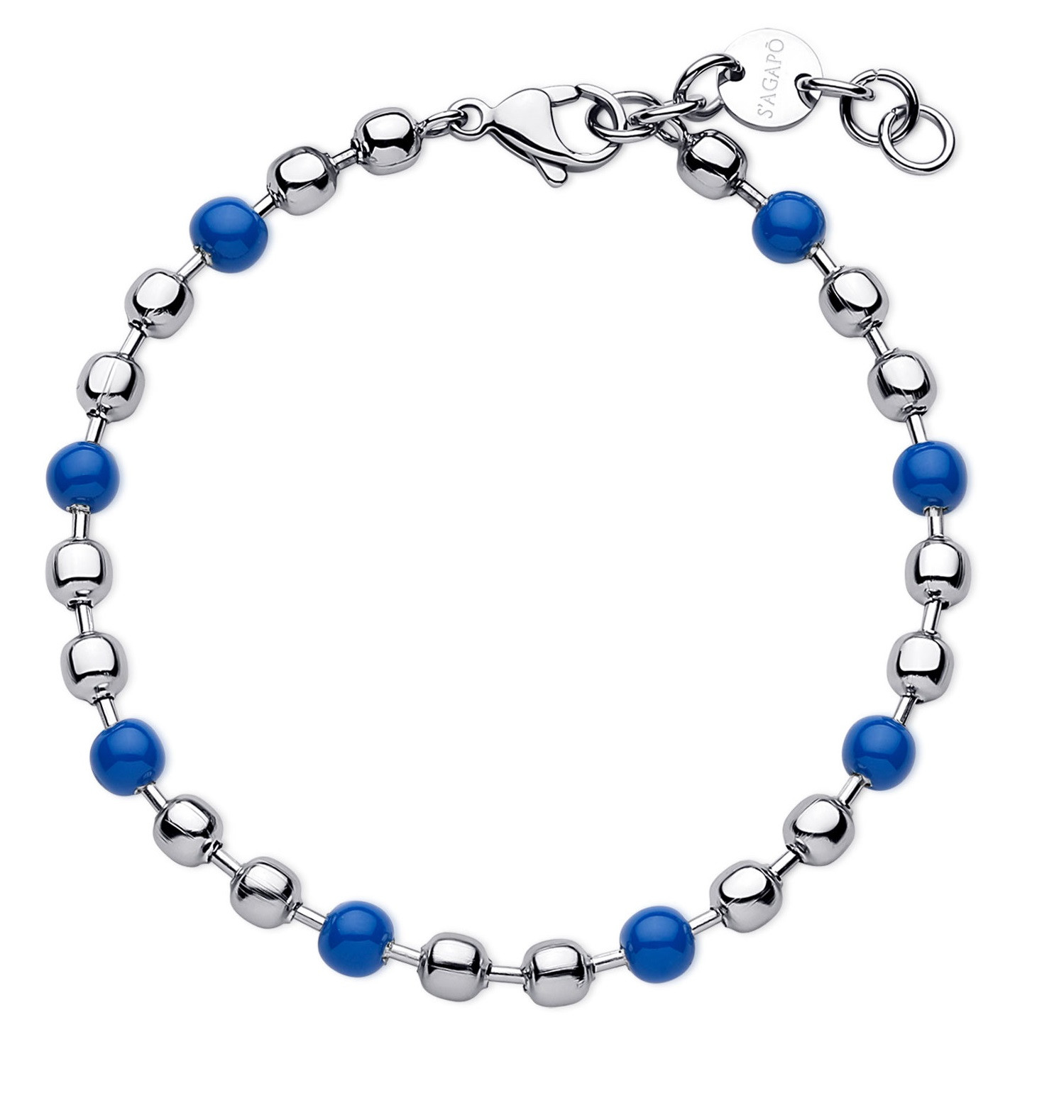 S'Agapõ Pánský korálkový náramek z oceli Ripple SRP62
