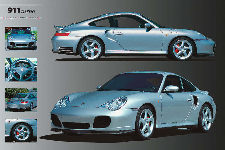 EUROGRAPHICS Plakát, Obraz - Porsche 911 Turbo, 91.5 × 61 cm