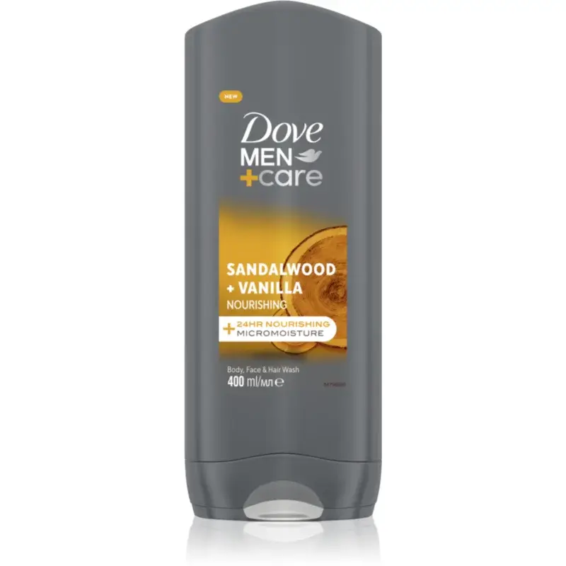 Dove Men+Care Sandalwood&Vanilla sprchový gel 3 v 1 pro muže 400 ml