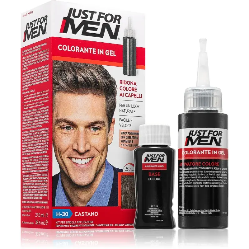 Just for Men Color Kit tónovací barva na vlasy pro muže odstín H-30 Light Medium Brown 1 ks