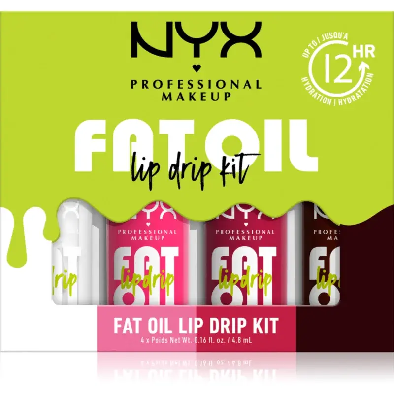 NYX Professional Makeup Fat Oil Lip Drip sada na rty 4x4.8 ml