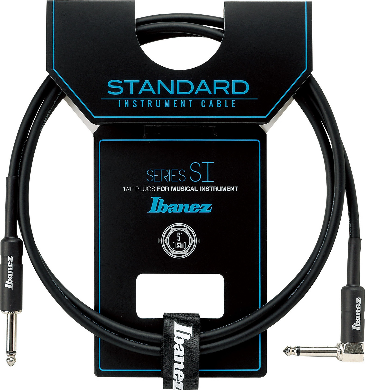 Ibanez Instrument Cable 1,52m Black Straight & Right Angled Plugs