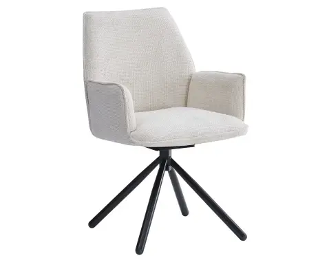 Jídelní židle Livela, krémová strukturovaná tkanina